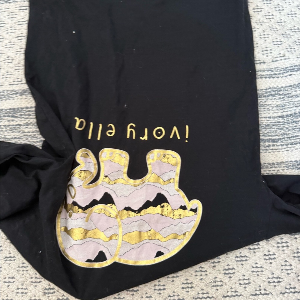 Ivory Ella Black T-Shirt with White Logo